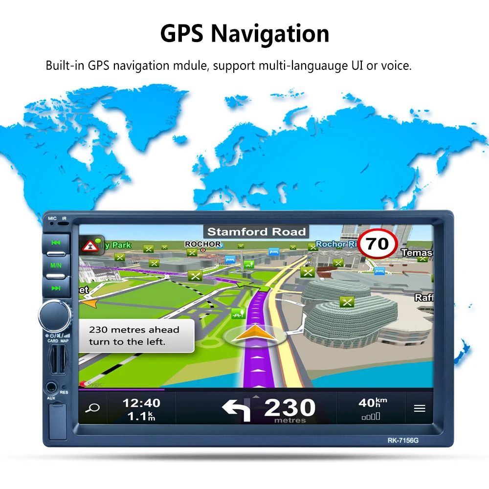 HEVXM/2 din dvd-плеер автомобиля 7 ''Универсальный двойной Din gps навигации видео Mutimedia стерео аудио MP5 автомобиля Радио мультимедийный плеер