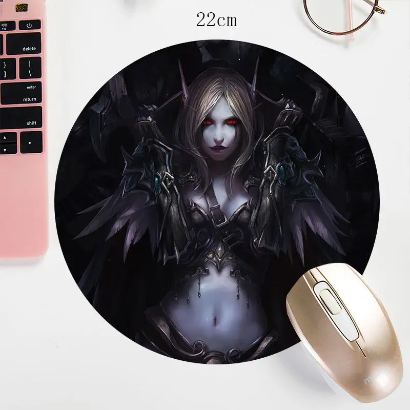 WOW круглый коврик для мыши 22X22 см игровой коврик для мыши otaku нескользящий коврик World of Warcraft для офиса ноутбука коврик для мыши
