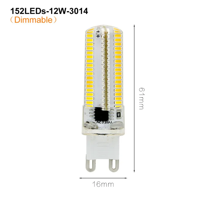152LEDs 1 шт. Ampoule G9 светодиодный светильник для кукурузы 7 Вт 8 Вт 10 Вт 12 Вт 220 В, прожектор, лампа Bombillas для замены 20 Вт 30 Вт 40 Вт галогенная лампа 360 градусов Lamparas - Испускаемый цвет: 152LEDs