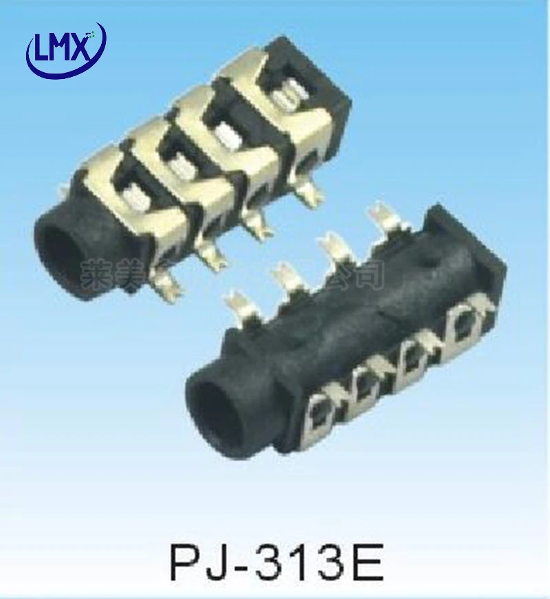 30 шт./лот PJ313E 3 5 мм Женский аудио разъем 8 Pin SMT SMD стерео для наушников PJ 313E|connector