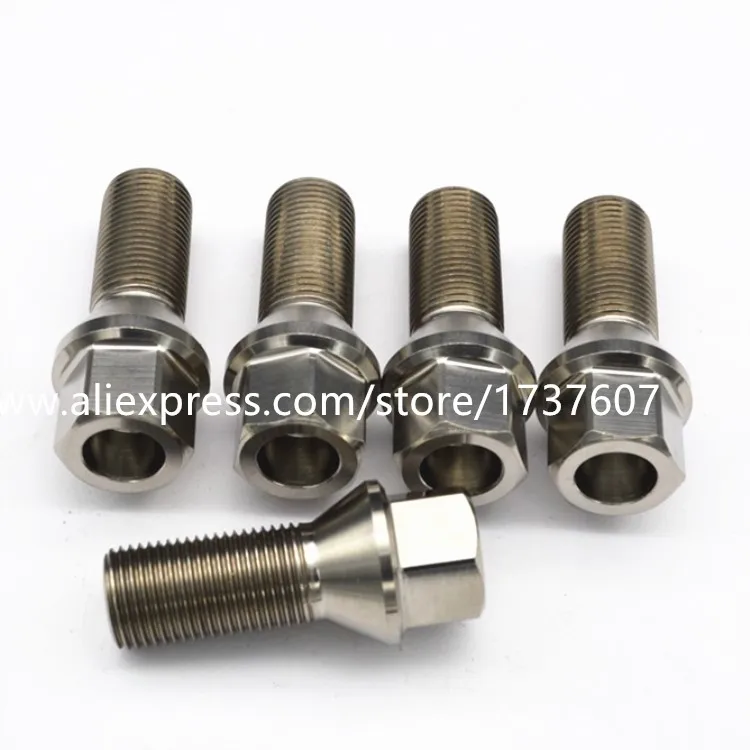 

5 pcs/lot Hub titanium alloy screw M14*1.25*28mm Car wheel screw