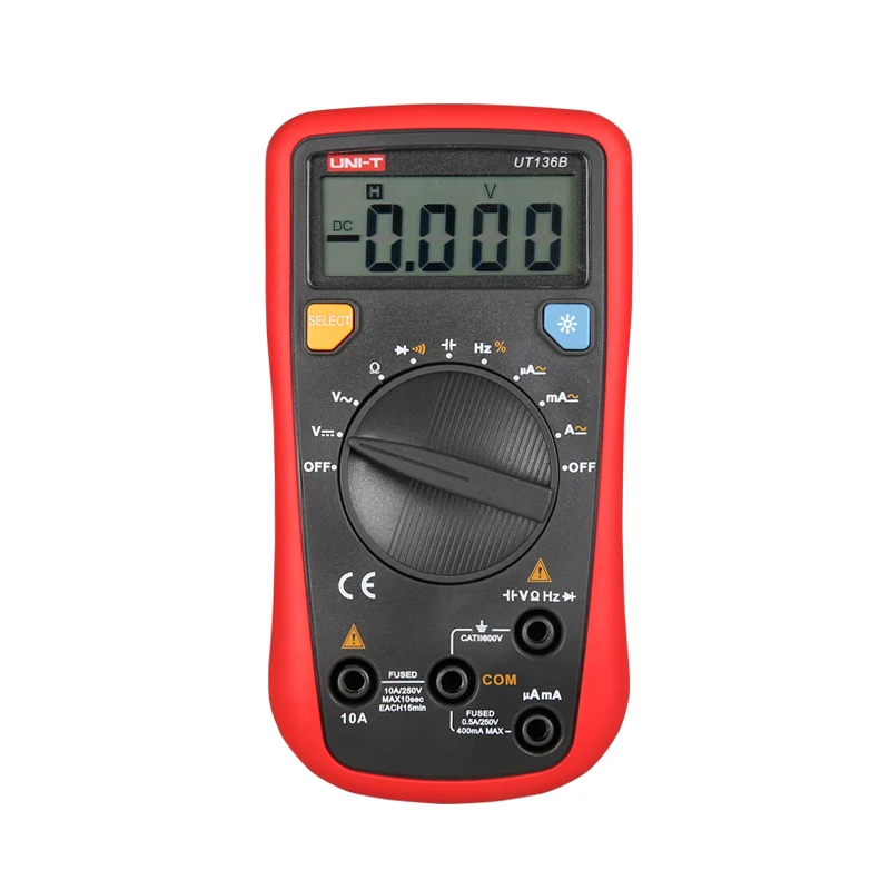 UNI-T UT136B/A/C Мини Ручной цифровой мультиметр автоматический диапазон AC/DC Напряжение Ток Сопротивление Емкость Частота тестердшип