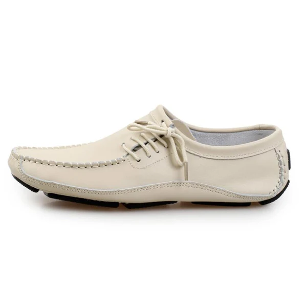 light beige shoes ZFTL/мужские лоферы; мужская повседневная обувь; Мужская обувь для вождения; слипоны из натуральной кожи; ручная работа; большие размеры 38-47; 030 - Цвет: light beige shoes
