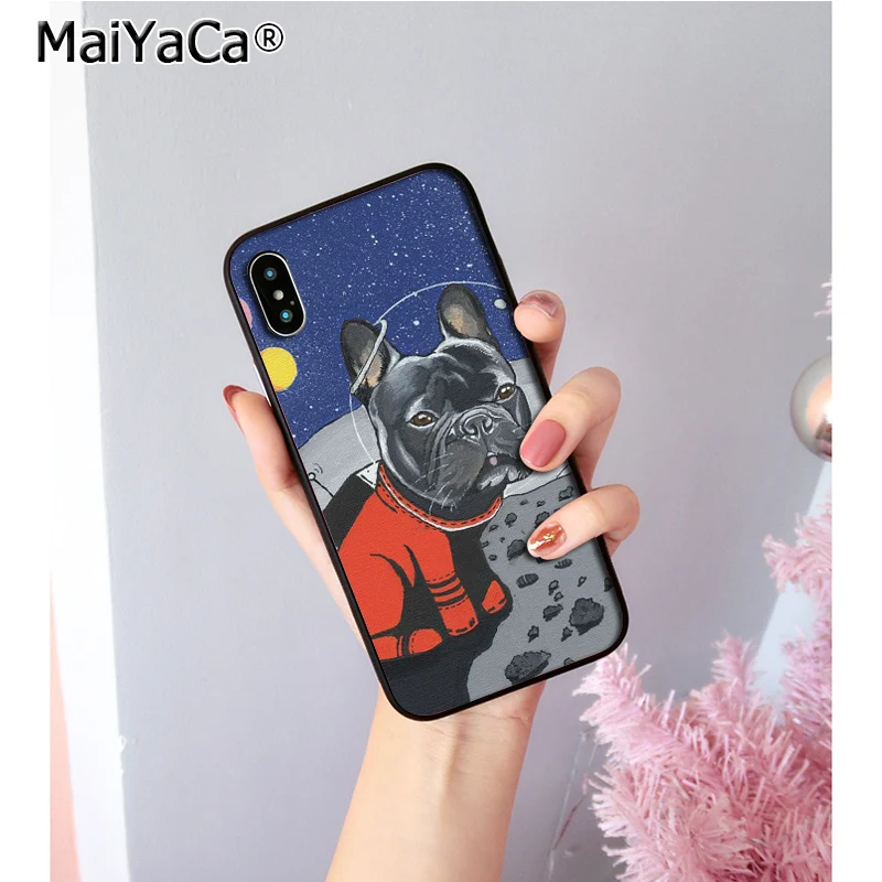 MaiYaCa Cat Astronaut Dog Space Moon Novelty Fundas Phone Case Cover for iPhone 5 5Sx 6 7 7plus 8 8Plus X XS MAX XR cover | Мобильные