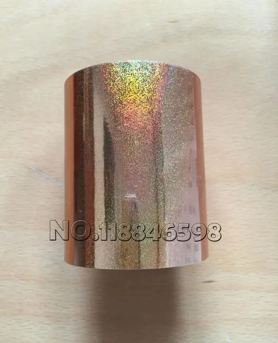 Голографическая фольга для горячего тиснения Beegerry золотая 80 мм x 120 м