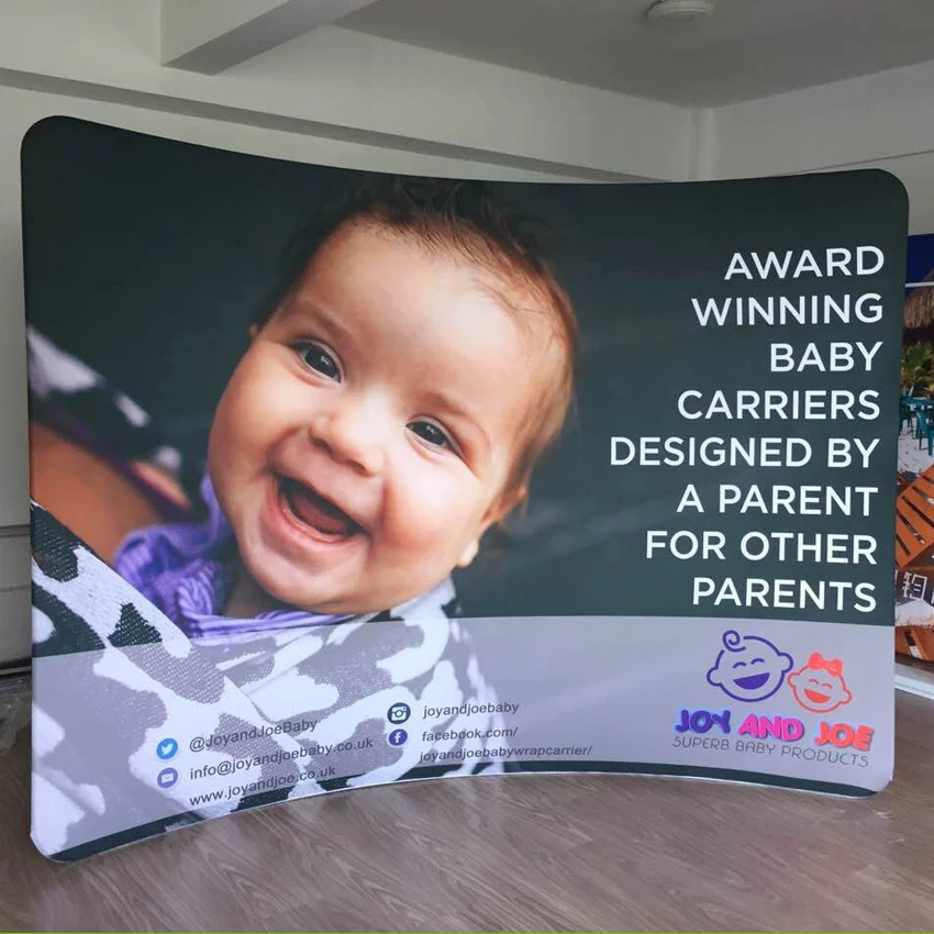 Портативная изогнутая ткань 10 футов выставочные стенды для баннеров выдвижная