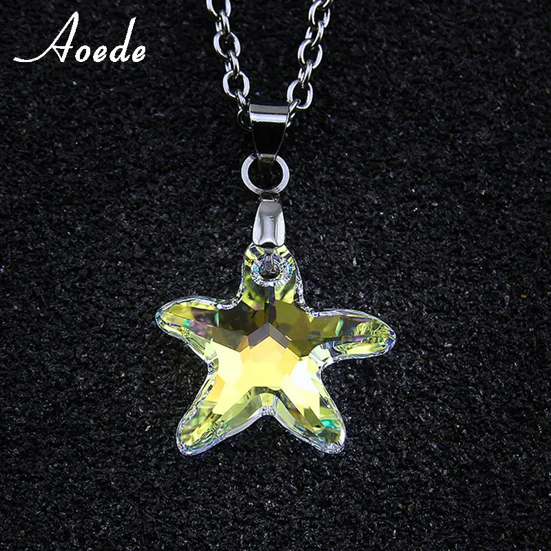 Морская звезда австрийского хрусталя Ожерелья и подвески Для женщин