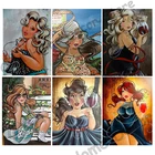 Мозаика из полимерной ленты, 5D, для самостоятельной вышивки, алмазная живопись, женское фото, наборы для 3D вышивки крестиком, наклейки для украшения комнаты