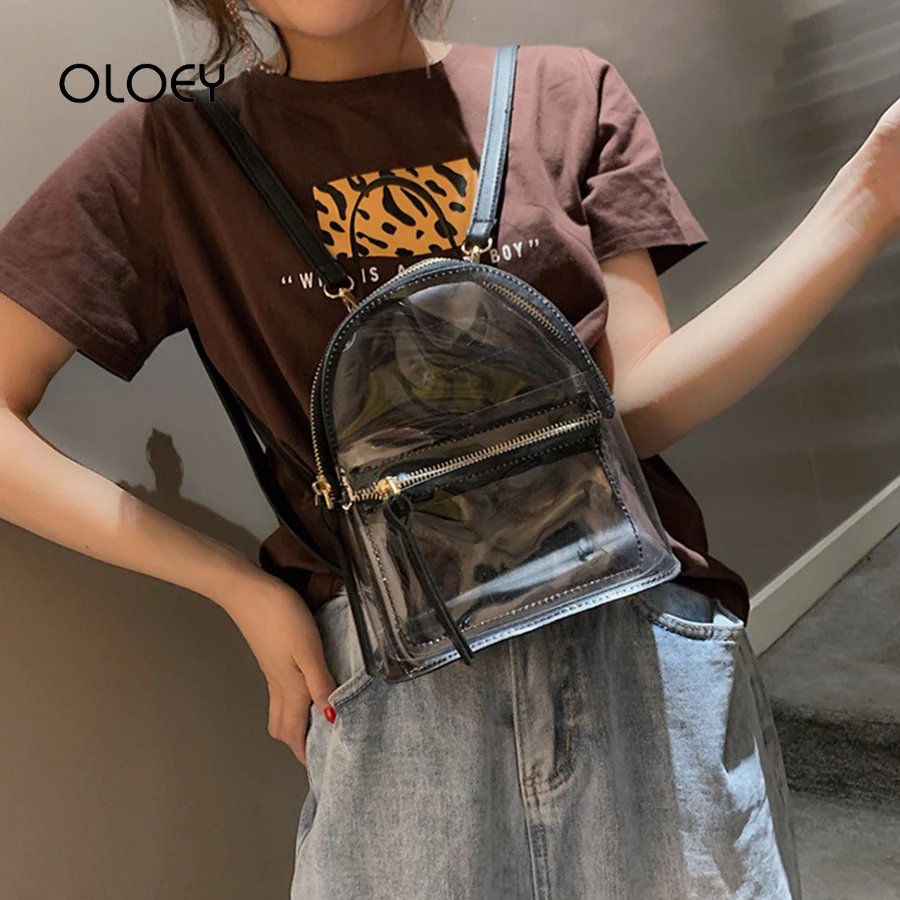 Прозрачный женский рюкзак из пвх милые школьные ранцы в стиле харадзюку для