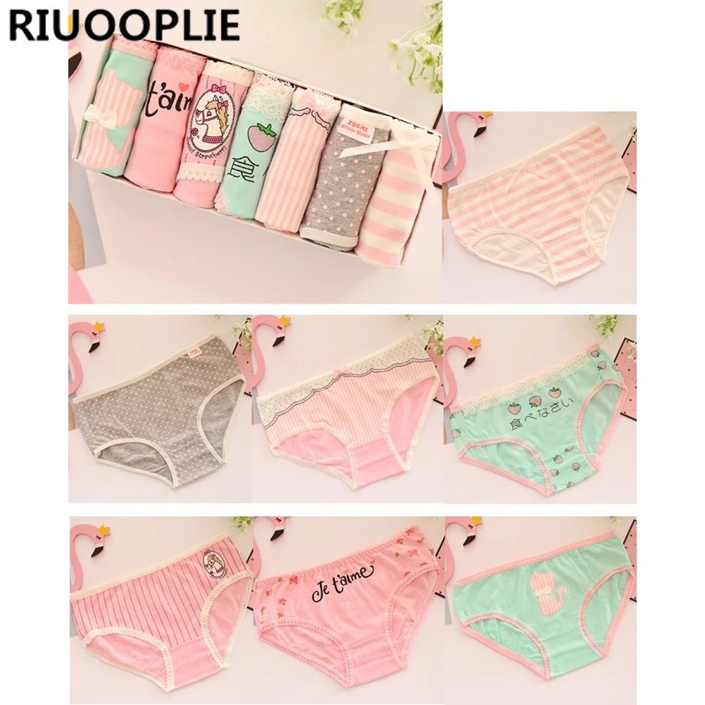 RIUOOPLIE 7 шт./лот женское нижнее белье хлопковые трусы для девочек сексуальное