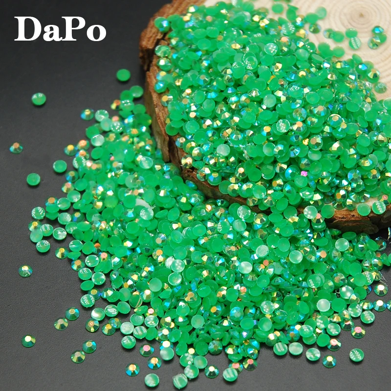 2017 Новинка желе темно-зеленый AB цвет смолы горный хрусталь DIY бусины для ногтей