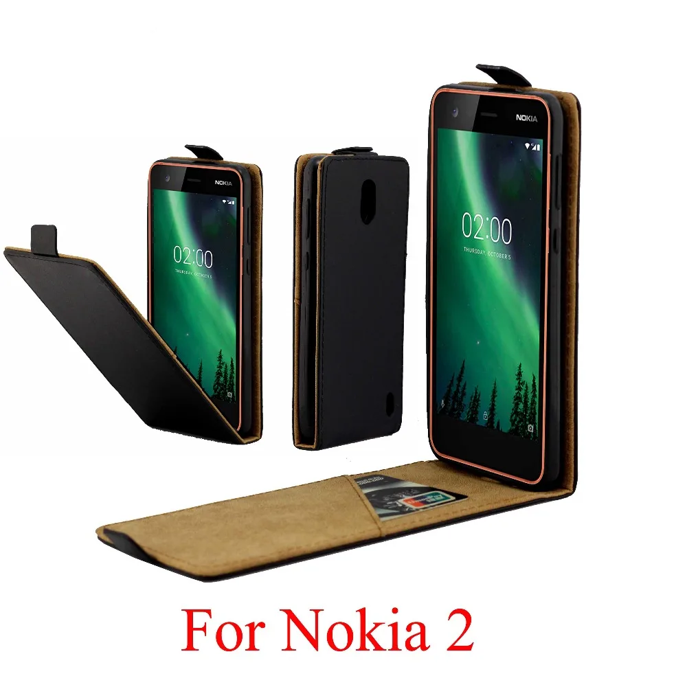 Для Nokia 2 Чехол Nokia2 Роскошный PU кожаный флип чехол для вертикальный открыть Вниз