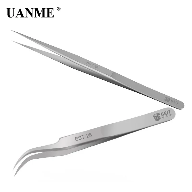 Щипцы для наращивания ресниц UANME 100% из нержавеющей стали антистатические