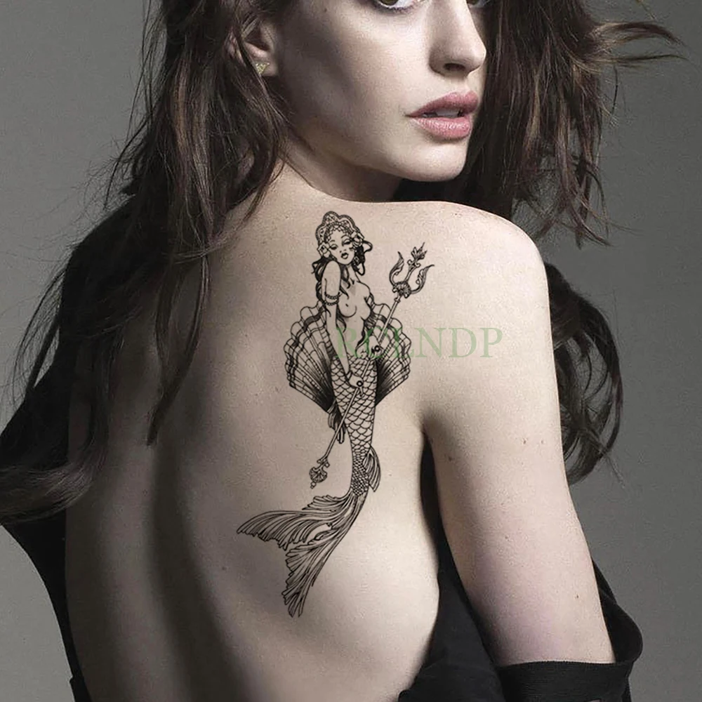 

Waterproof Temporary Tattoo Sticker Sexy Mermaid Fake Tatto Personality Flash Tatoo Hand Arm Foot Back Tato for Girl Women Men