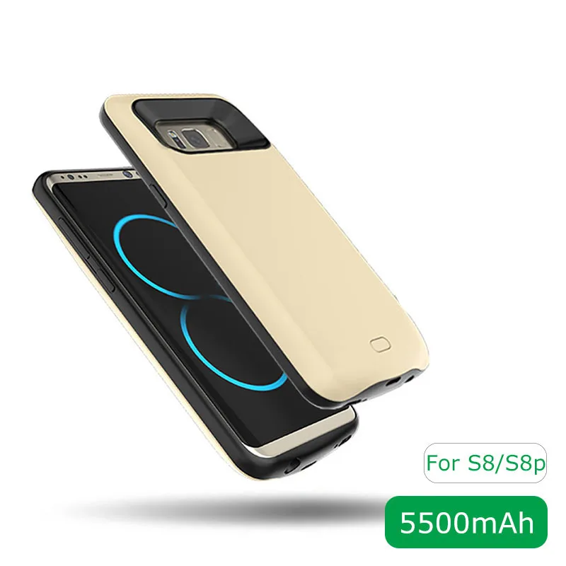 5500mAh Внешняя батарея зарядное устройство Чехлы для Samsung Galaxy S8 Plus силиконовая