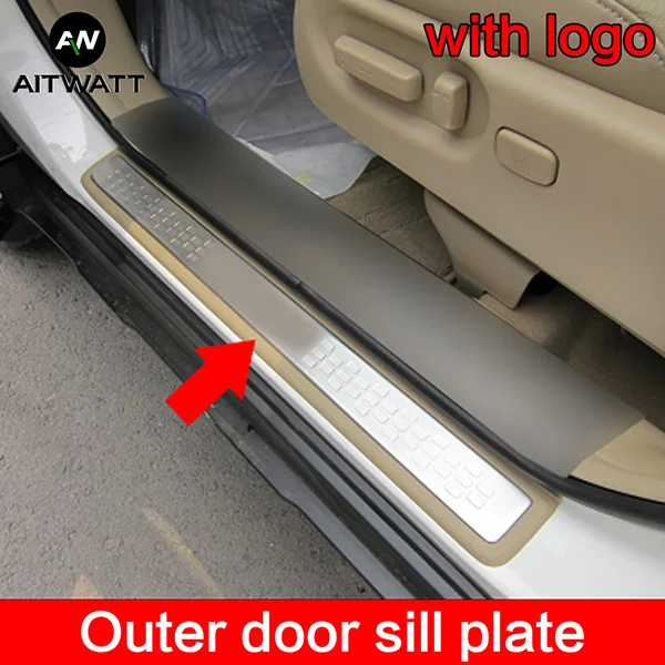 Для Honda CRV 2007 2008 2009 2010 2011 нержавеющая сталь Накладка на порог автомобиля аксессуары для укладки Защита 4 шт - Цвет: outer door sills