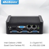 qotom mini pc with celeron j1900 quad core 2 gigabit nic lan ports fanless micro computer q190p