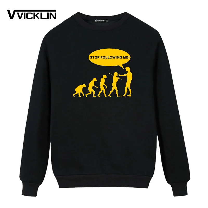 Забавные флисовые толстовки с надписью STOP следуй ME Evoloution Cavemen Мужская модная
