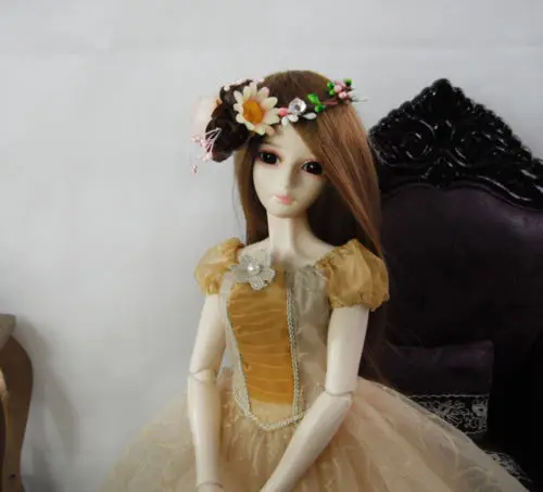 Accept custom New Sweet Golden Lace Princess Dress/Skirt/Outfit 1/3 1/4 Big girl SD MSD BJD Doll Clothes | Игрушки и хобби