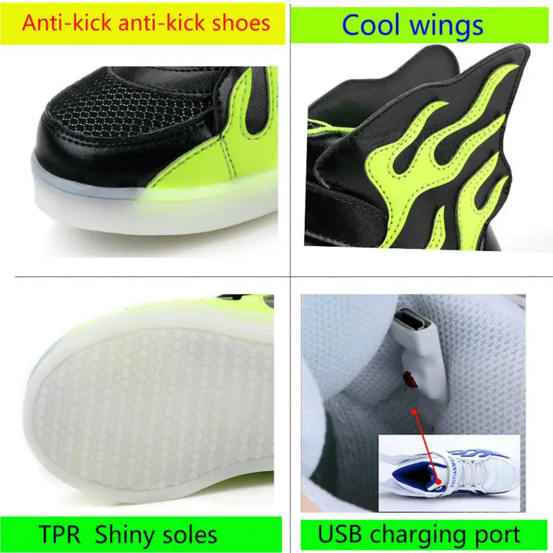 Новинка 2017 дети Спортивная обувь мода зарядки световой подсветкой красочные