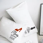 Наволочка на заказ, наволочка 50x70 50x75 50x80 70x70, декоративная наволочка, белое постельное белье Mr  Mrs, Прямая поставка