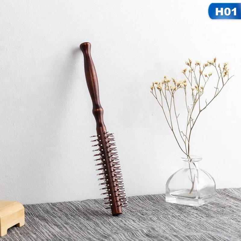 1 шт. Антистатическая термостойкая DIY помазок расческа-щетка для локон деревянный салон круглая расческа для парикмахерской