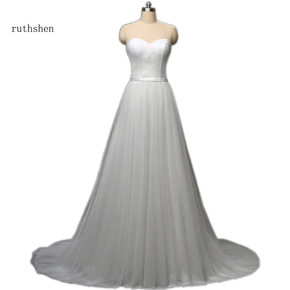 Настоящая фотография простой горошек Свадебное платье 2018 милый драпированный