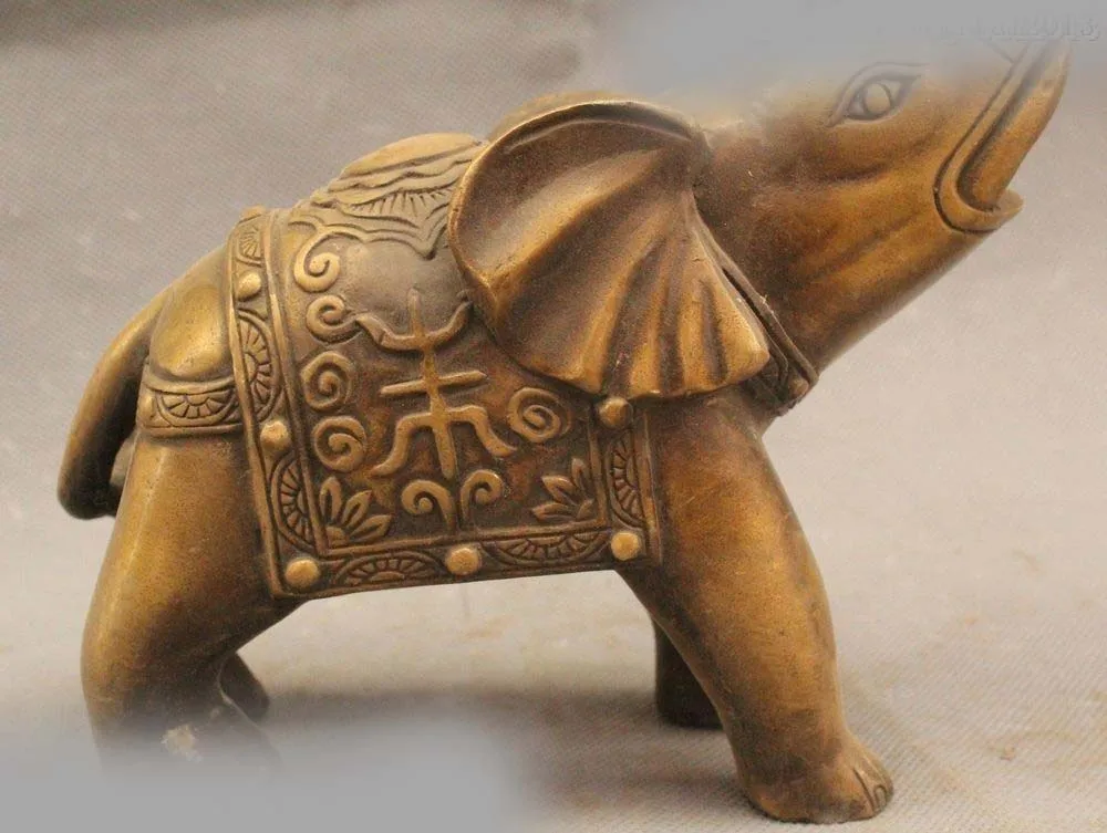 WBY 9 &quotКитайский народный фэн-шуй медный слон животное благоприятная Статуя