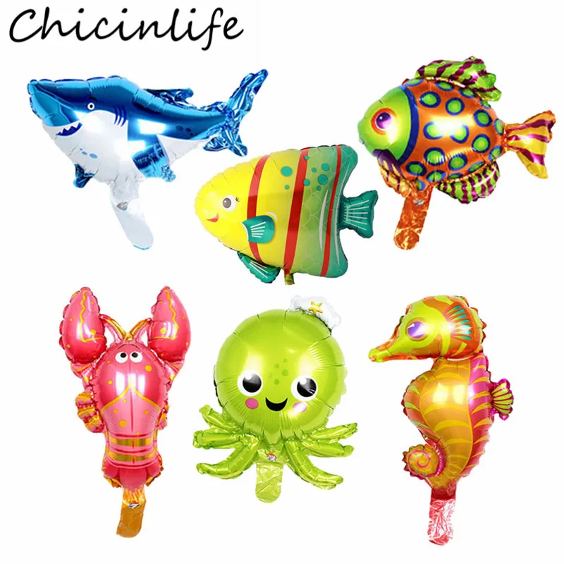 Chicinlife 5 шт. морская звезда осьминог пузырьковая рыба фольга шары день рождения