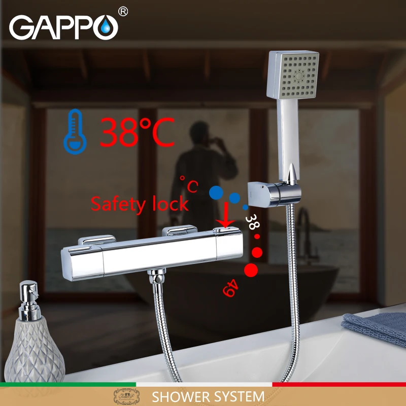 GAPPO термостатическая система для душа Хромированная Душевая настенный термостат
