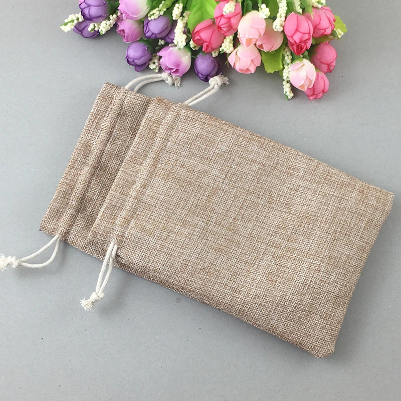 15x20cm 100pcs Gifts Bags With Drawstring Jewelry Gift Pouch Sack Jute Small Bags For Women 2016 Packaging Display Storage House