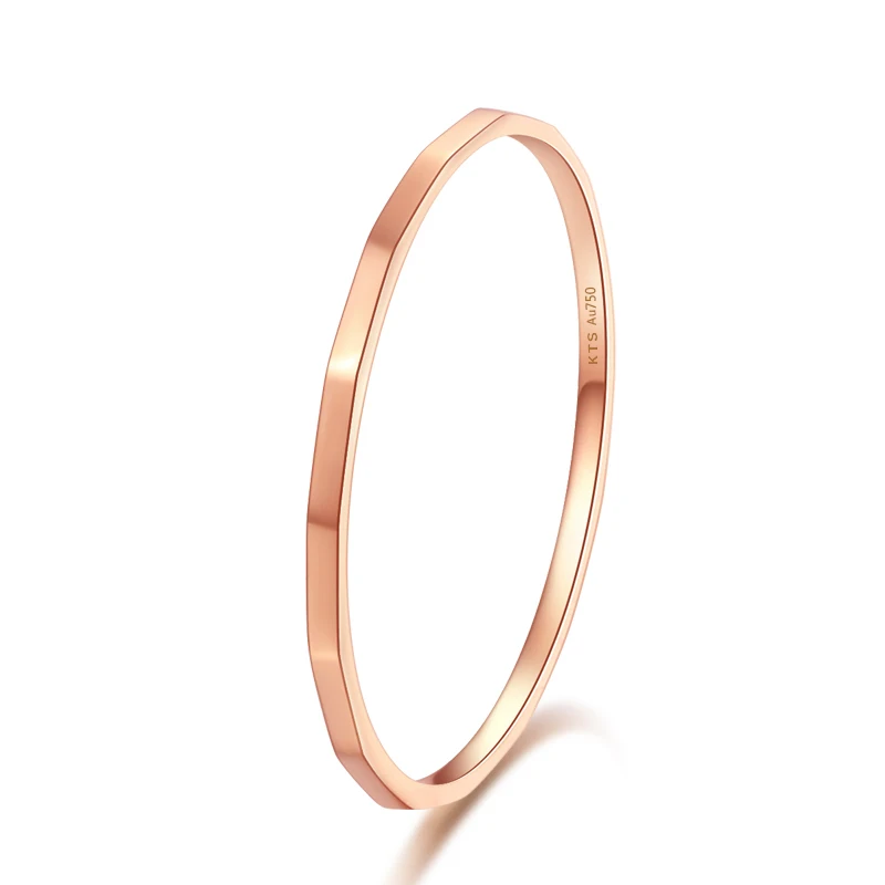 Pure 18K Rose Gold Ring Women Fashion Little finger Ring AU750 Gold Ring P6109