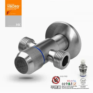 VIBORG Deluxe SUS304 из нержавеющей стали литье без свинца Трехходовой угловой клапан Угловые запорные клапаны, KS-A17sL