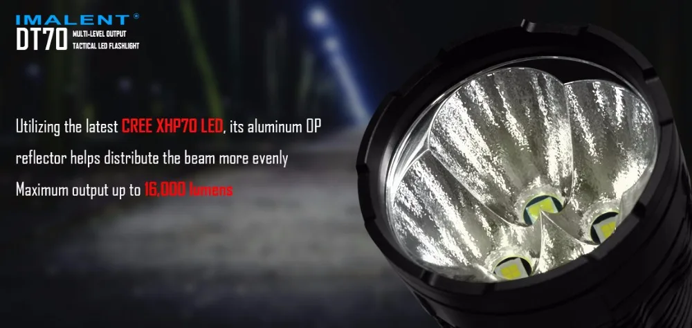 1 шт. Лучшая цена, Imalent DT70 cree xhp70 16000 lumenes 700 metros, USB, светодиодный, por 4*18650