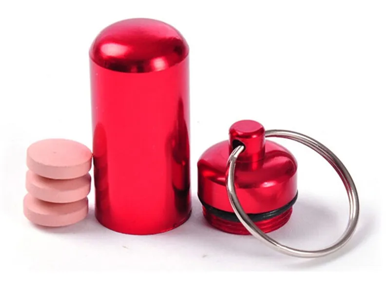 200 pcs/lot Aluminum Medicine Pill Box Case Storage Drug Organizer Keychain Tablet Sundry Container Holder Free Shipping | Украшения и