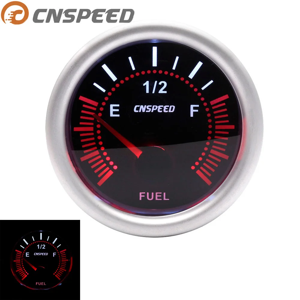 CNSPEED 12 В Автомобильный датчик уровня топлива E-1/2-F указатель " 52 мм Универсальный Белый светодиодный измеритель дыма с датчиком топлива Масляный поплавок YC101317