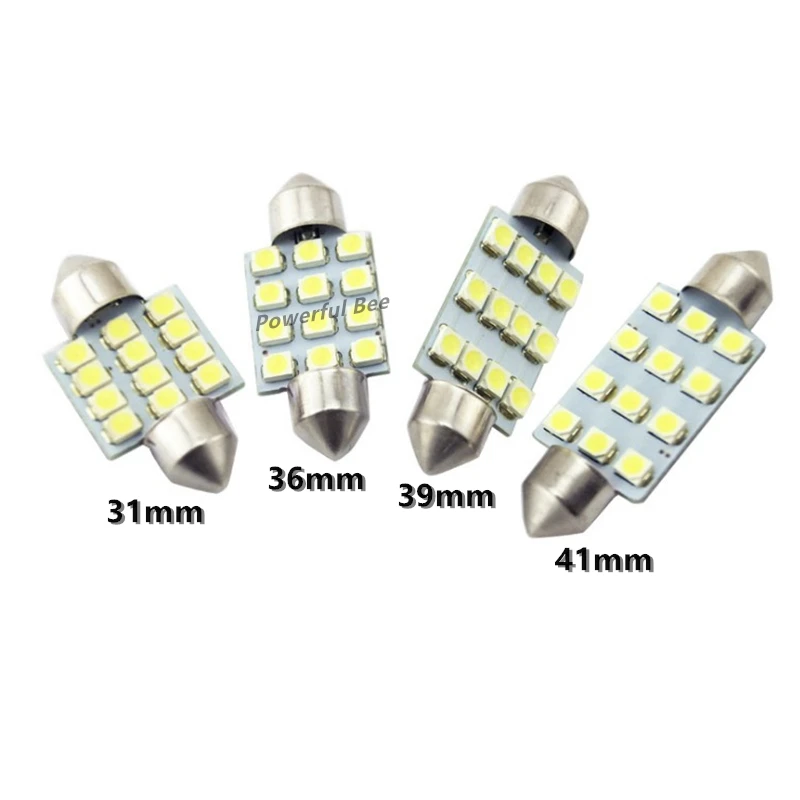 Светодиодная лампа C5W 12SMD 0 8 W для внутреннего освещения автомобиля чтения с