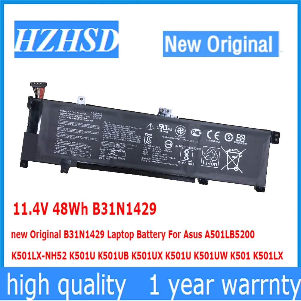 11 4 в 48 Вт/ч B31N1429 новый оригинальный Аккумулятор для ноутбука Asus A501LB5200 K501LX-NH52 K501U