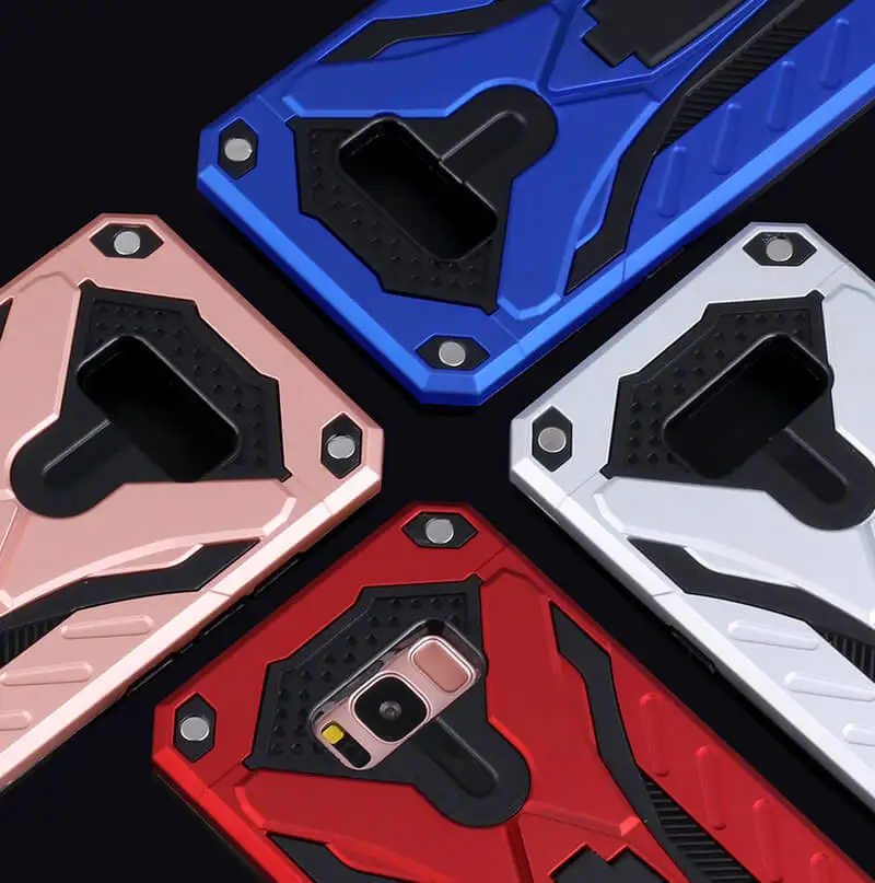 Hybrid Armor Case for IPhone XR XS MAX X 8 7 6 6s 5 5S Galaxy S9 S8 Plus S7 Edge A3 A5 C9 Pro C10 Note 9 Cover Stand |