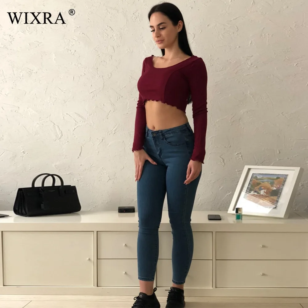 Женский Базовый Топ Wixra Летняя трикотажная футболка без бретелек с круглым