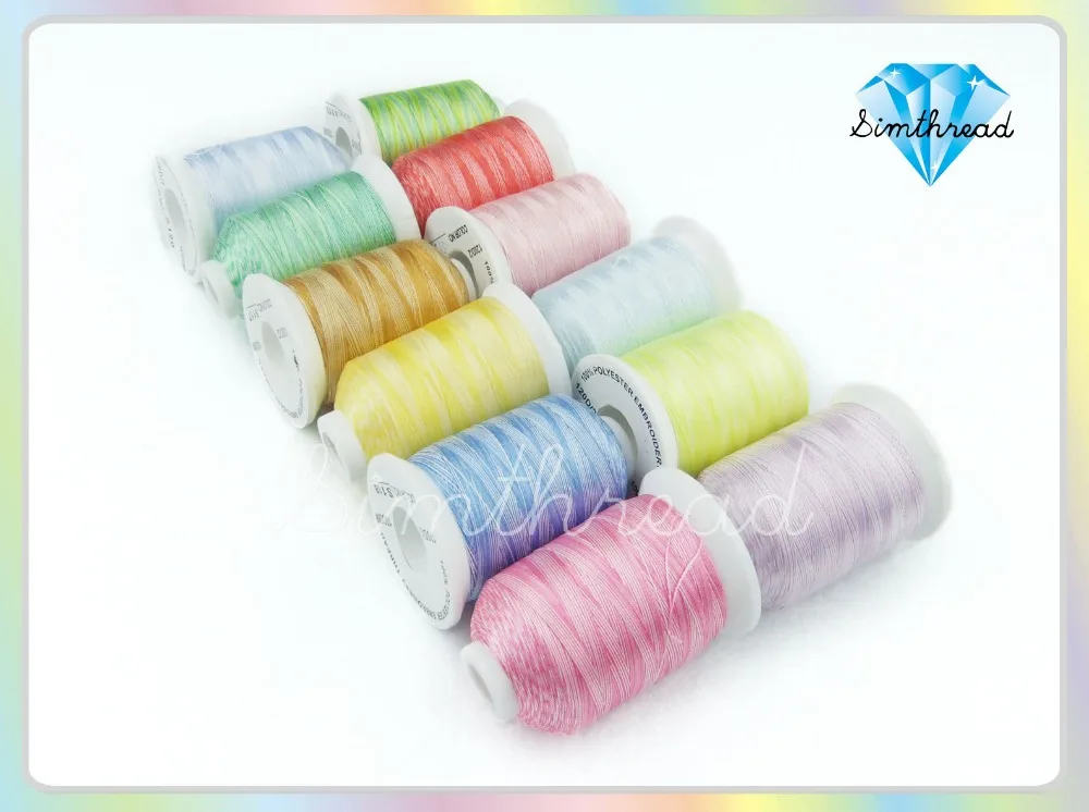 Нить для вышивания из полиэстера SIMTHREAD различных цветов 1000 м/катушка|embroidery machine
