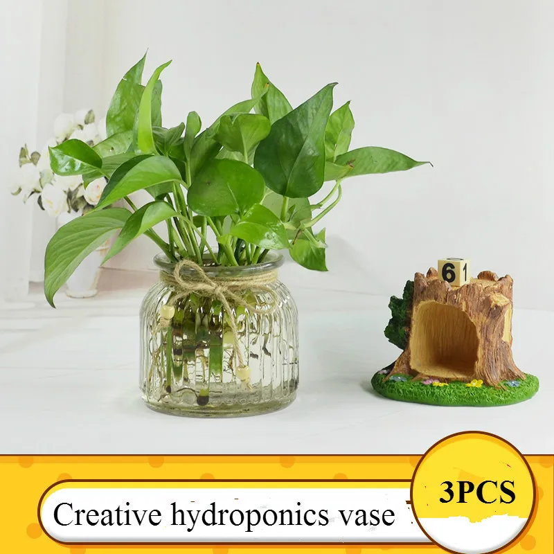Три шт стеклянная ваза для цветов современный минималистский прозрачный Стекло Америка Стиль Настольный