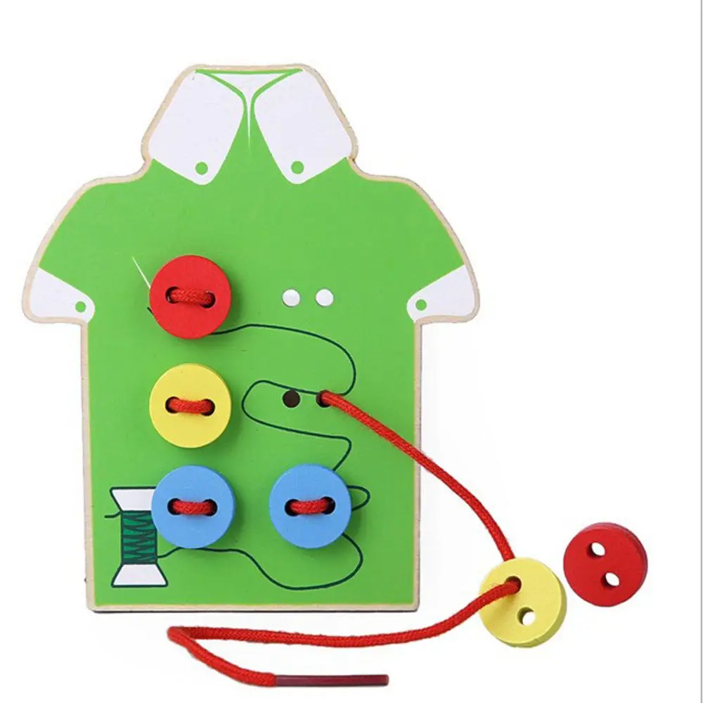 Детские развивающие игрушки Монтессори бусины доска для шнуровки деревянные