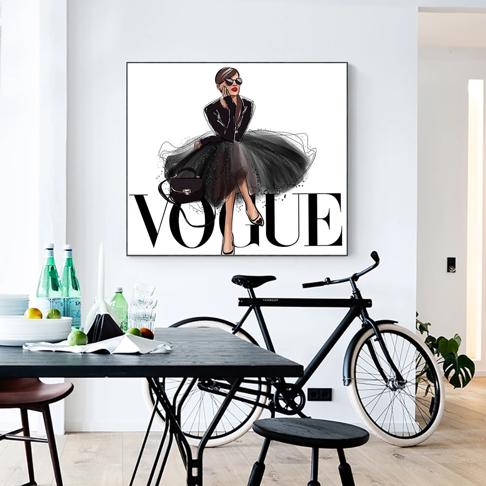 Quadro украшение Гламурная модель плакаты и принты Vogue стены поп-арт, живопись на холсте картина для гостиной домашний декор