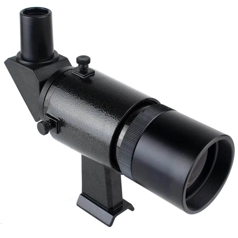 9x50 Finder scope 9X увеличение телескоп металлический оптический Finderscope Riflescopes Crosshair эректное изображение с кронштейном - Цвет: right angle