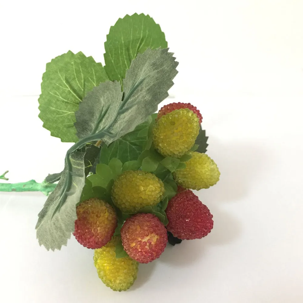 Один кусок 25 см/9,8" Длина ягод Малина фрукты waxberry искусственный цветок клубника стволовых деревьев