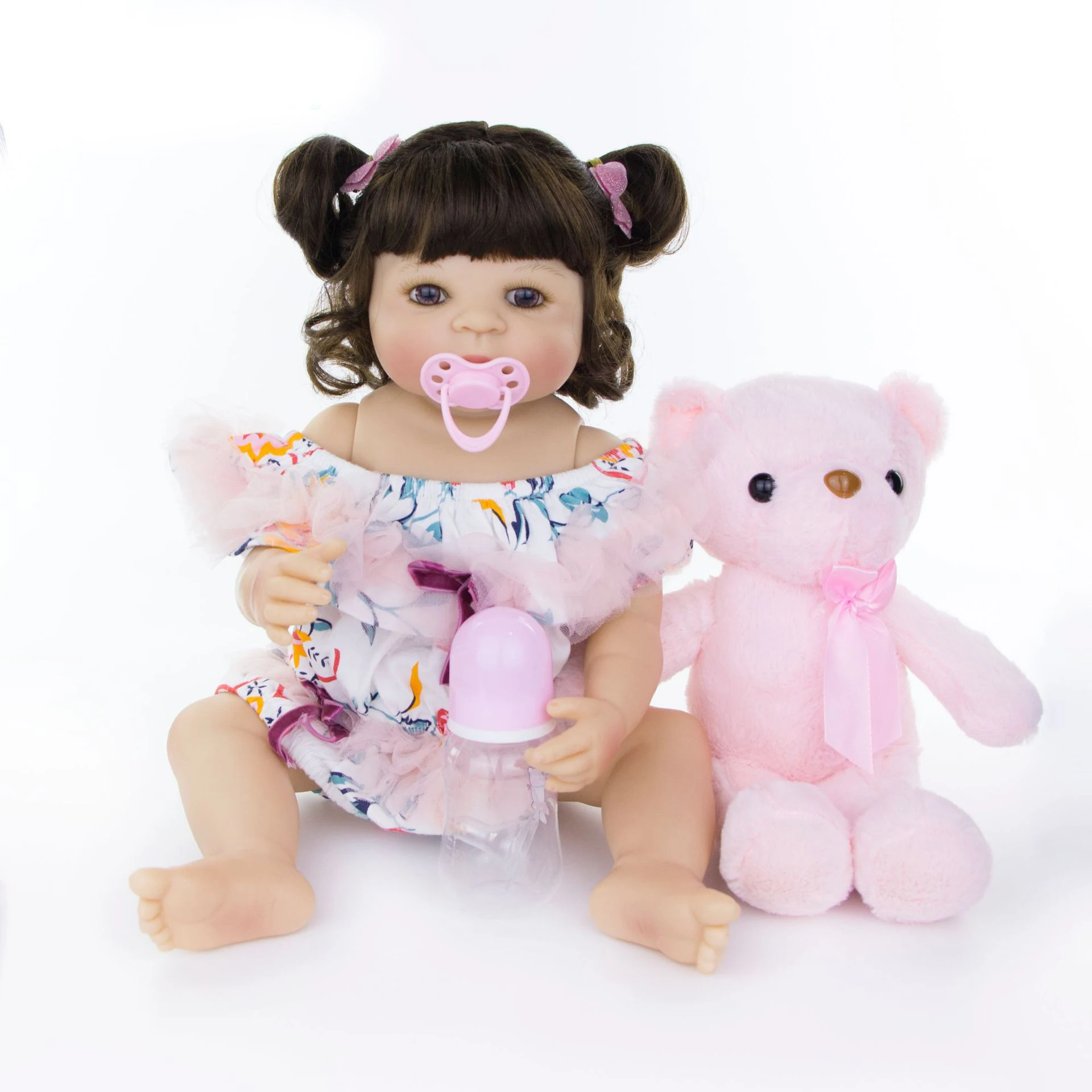 

23"57cm Full silicone reborn baby doll Cute princess Realistic vinyl newborn Dolls adorable Handmade Alive bebe Birthday Gift