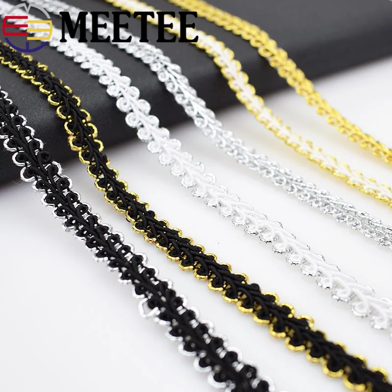 Meetee 10Meter 0.8cm Crocheted Curve Lace Trim Ribbon Fabric Centipede Braided DIY Sewing Clothes Accessories Wedding Craft | Дом и сад