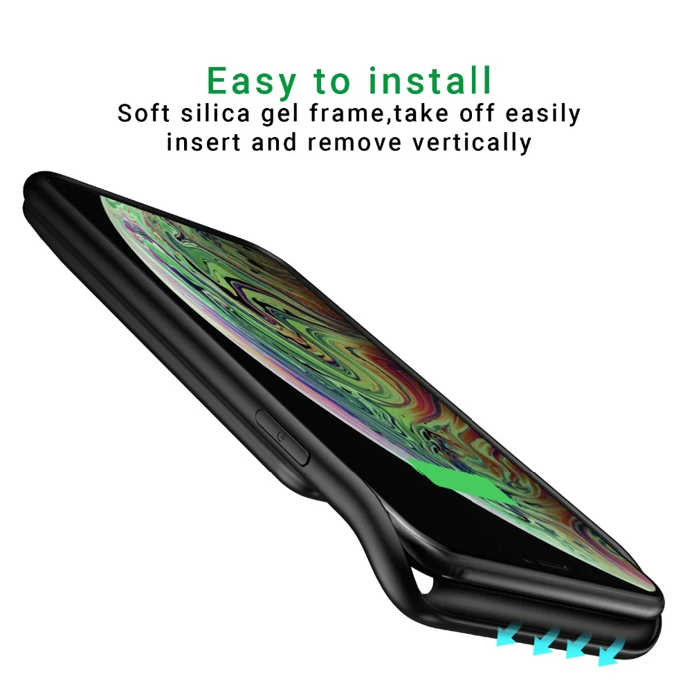 Для iphone XS Max чехол для зарядного устройства Смарт ультра-тонкий 5000 мАч Внешний