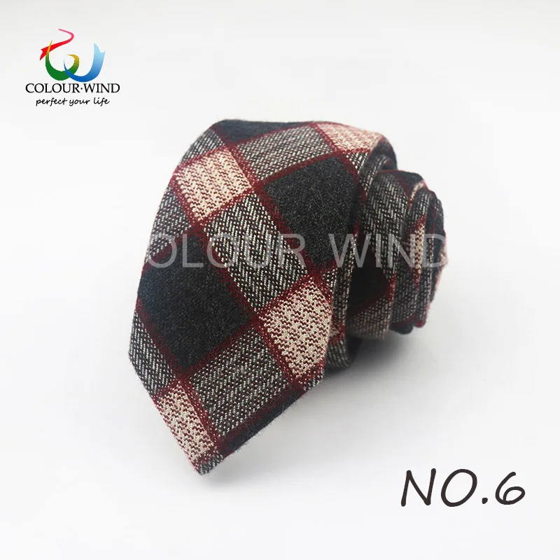 6 Мужские галстуки из хлопка и шерсти, обтягивающие, в полоску, с квадратным платком, в клетку, с бабочкой, набор галстуков, вечерние галстуки - Цвет: 6